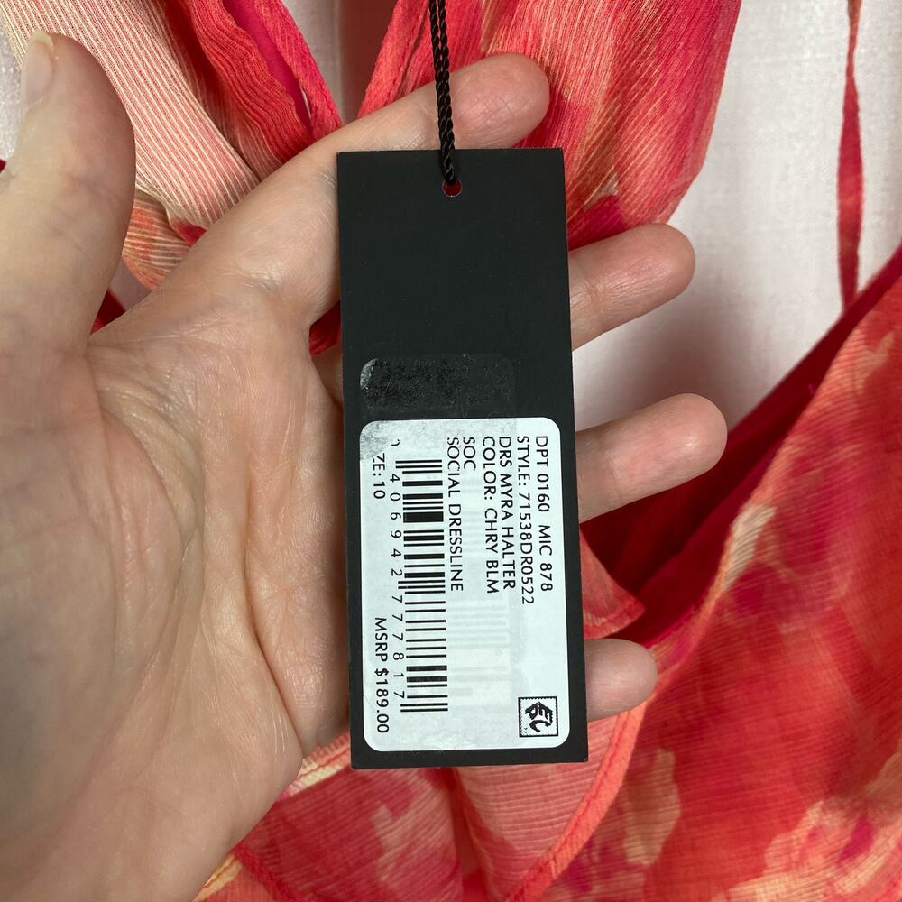 Gianni Bini Cherry Myra Halter Cutout Maxi Dress Sz.10 NWT - Picture 9 of 16